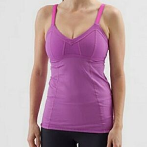 𝅺LULULEMON Speed Up Tank Pink Lilac Size 4 Zippered Pocket Luxtreme